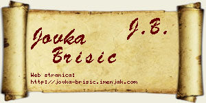 Jovka Brisić vizit kartica